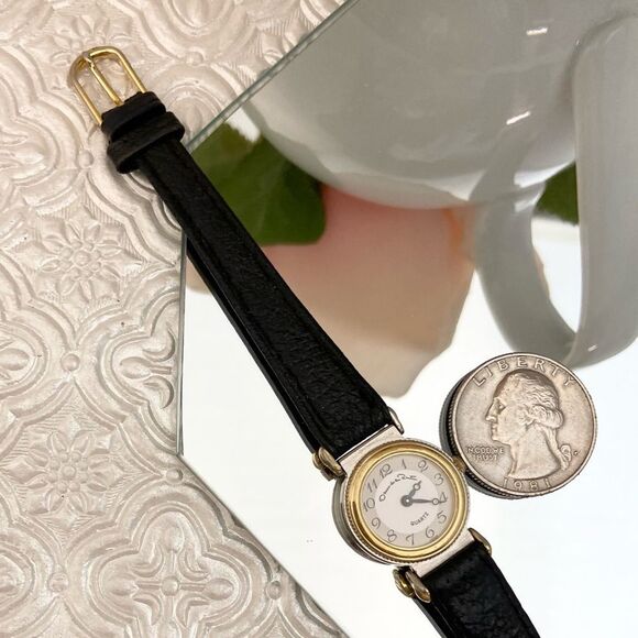 Vintage Oscar de la Renta Dainty Two-Tone Dress Watch with Flexible Lugs - Picture 13 of 16